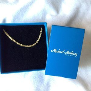 10K GLITTER WAVE ROPE CHAIN 18" - Michael Anthony Jewelry